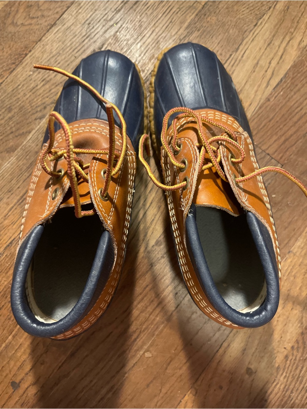 Women’s Two-Tone Brown and Navy Duck Shoes